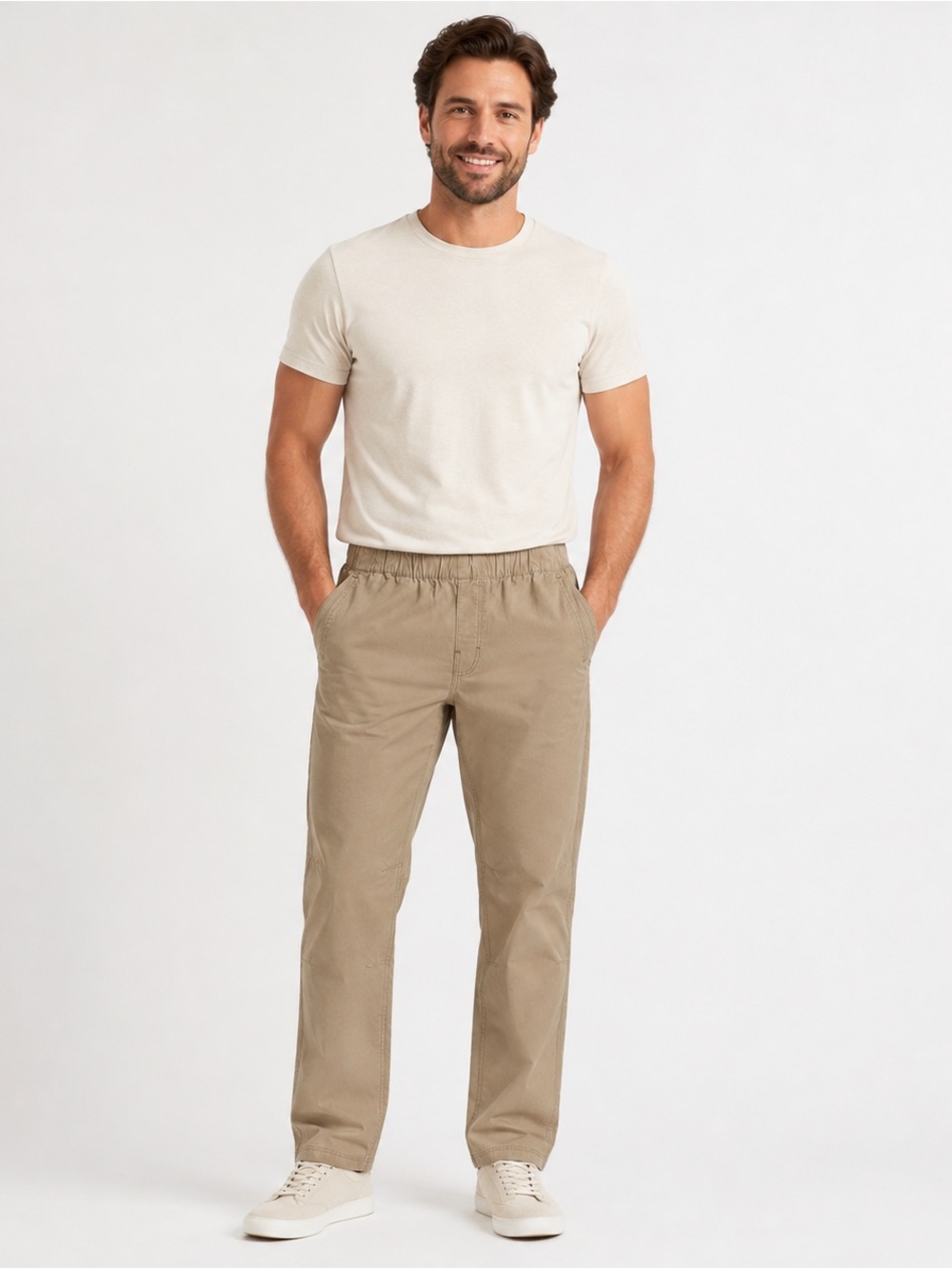 Columbia Men’s Khaki Pull-On Lightweight Pants | Size L 34 Long | Drawstring